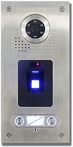 AE Farb-Videotürsprechanlage mit Fingerprint 2 Familie, Außeneinheit, Edelstahlfrontplatte, Unterputzmontage, silber, SAC562C-CKZ(2) -